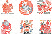 Hand Drawn Santa Christmas Clipart, an Illustration by Black Bird Studio (Thumbnail 6 of 6)