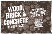 Wood, Brick & Concrete - Vector Pack, a Texture Graphic by Downloads for Designers (Thumbnail 1 of 9)