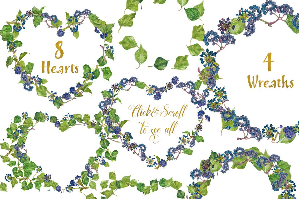 Ivy_Greenery_watercolor, an Illustration by watercolorwild.graphics (Photo 6 of 7)