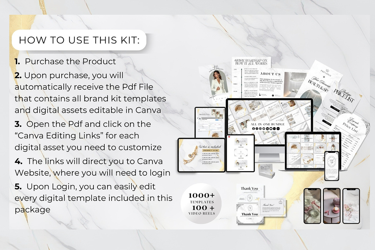 1000 Branding Kit White Marble, a Branding & Logo Template by CopertiniStudio (Photo 4 of 9)