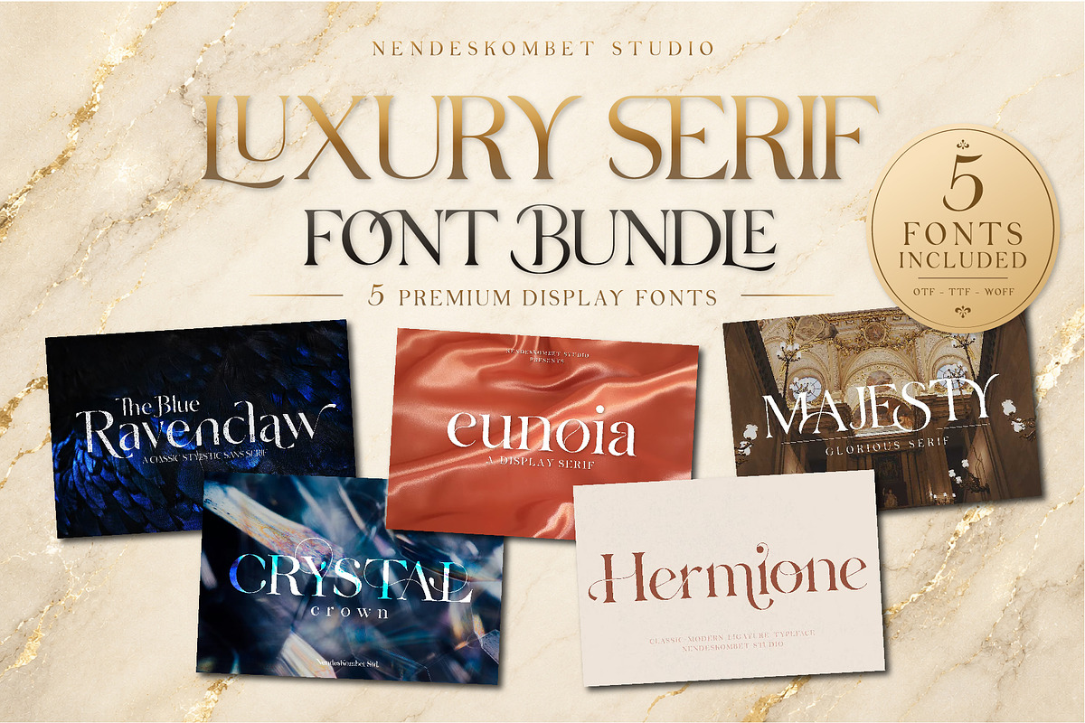 The Luxury Serif Collection-5 Fonts, a Serif Font by NendesKombet Studio (Photo 1 of 7)