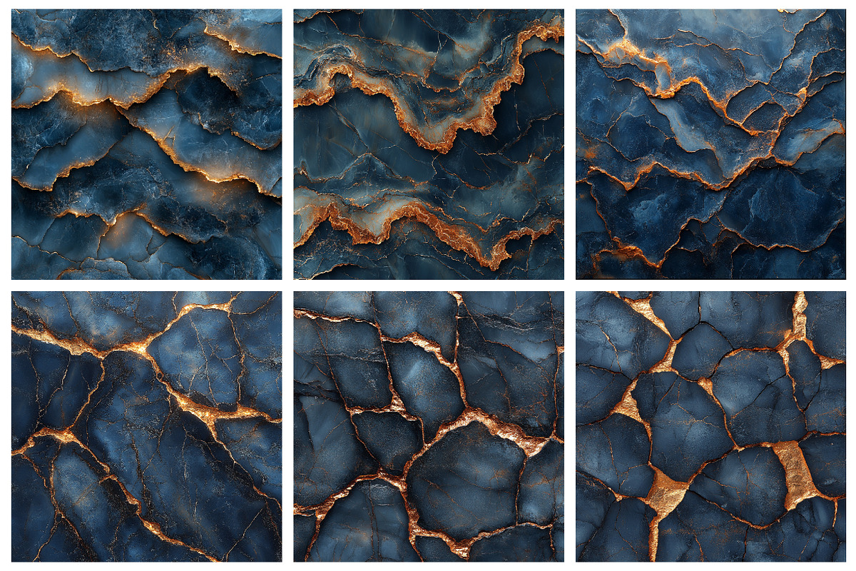 Navy and Rose Gold Marble Digital Pa, an Illustration by RobertsArt (Photo 4 of 7)