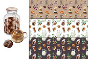 Watercolor coffee composition, a Food Illustration by IrynaPanashii (Thumbnail 5 of 8)