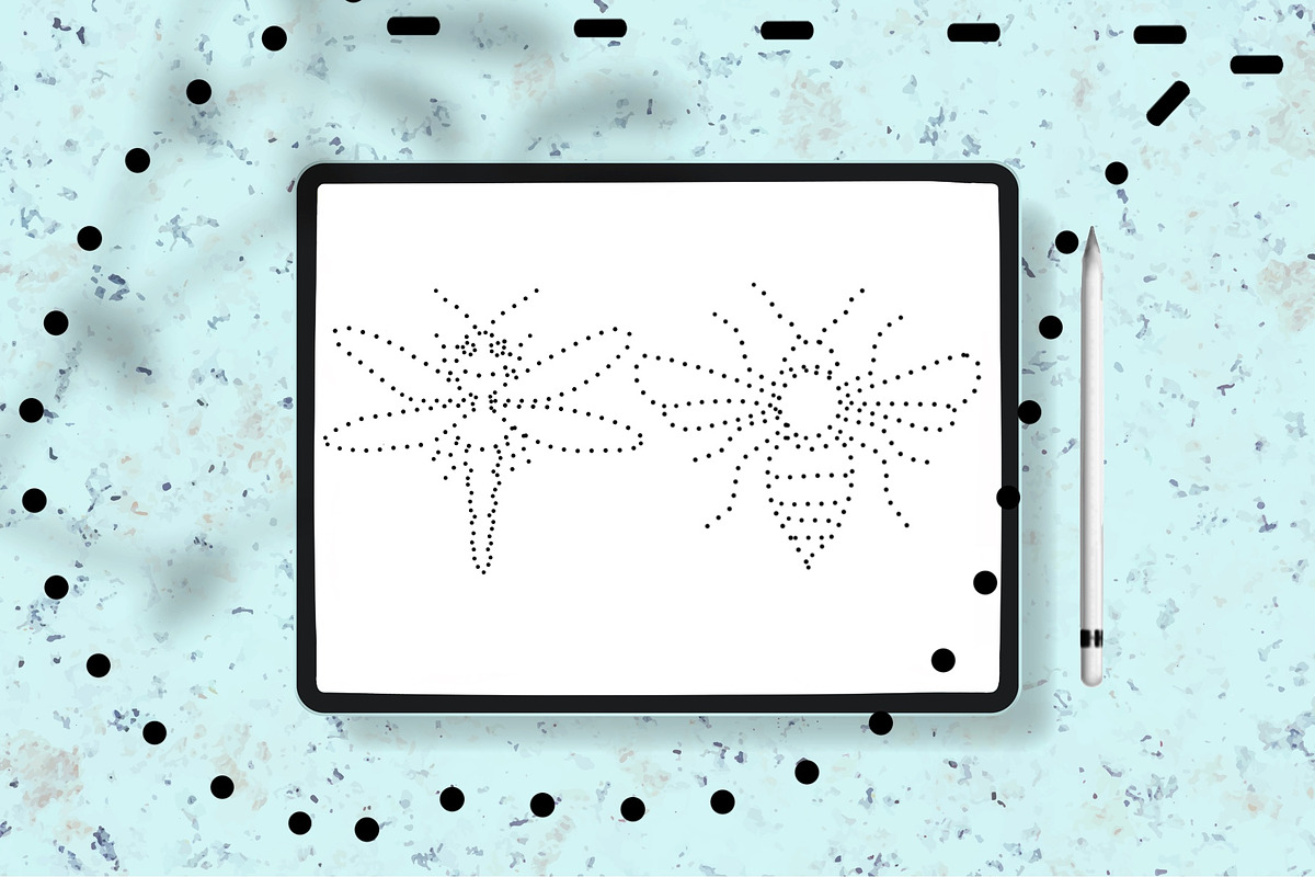 Dots and lines Procreate brushes, a Graphic by Olga Brinza (Photo 3 of 6)