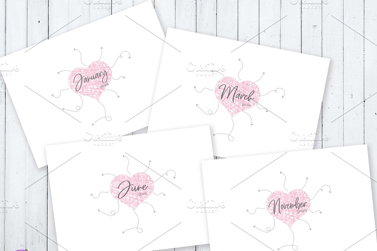 Monthly Goal Map Planner, a Stationery Template by HelArtShop (Photo 2 of 3)