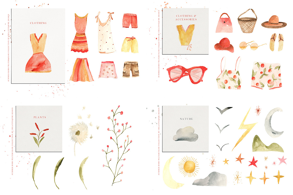 The Amazing Watercolor Bundle, an Object Illustration by Creativeqube Design (Photo 59 of 75)