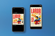 Mid Century Labor Day Flyer Set, a Flyer Template by graphicook (Thumbnail 3 of 3)