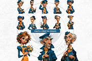 Teal Whimsy Borough Quirky Cliparts, a Person Illustration by ThatsDesignArt (Thumbnail 7 of 10)