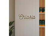 Elegant sign logo mockup on wall, an Advertising Mockup by Mockthethics. (Thumbnail 3 of 4)