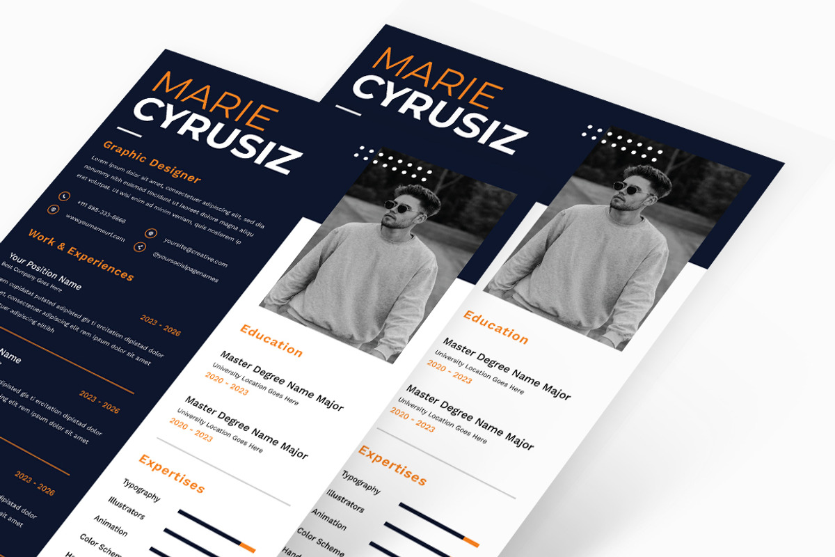 Dark Graphics Resume CV, a Resume Template by iDoodle Studio (Photo 2 of 4)