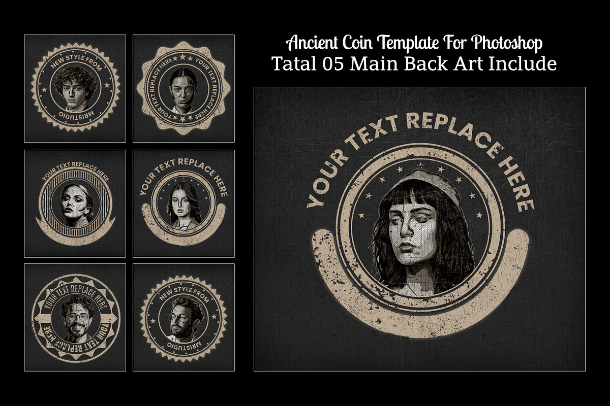 Ancient Coin Template For Photoshop, an Action Add-On by Photoshop Action (Photo 1 of 16)
