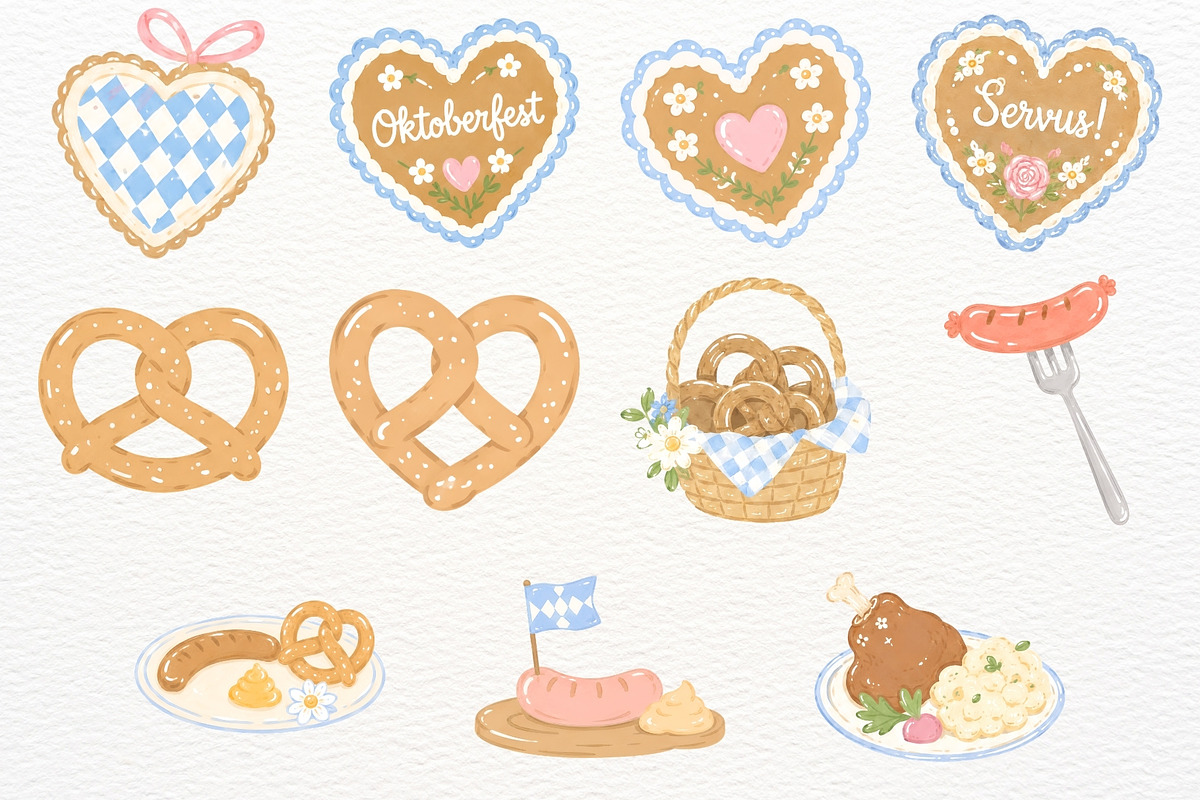 Oktoberfest Festival Clipart Autumn, a Seasonal Illustration by SugarCloudStudioArt (Photo 5 of 6)