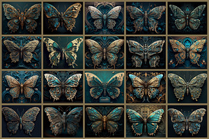 Gold & Emerald Butterfly Collection