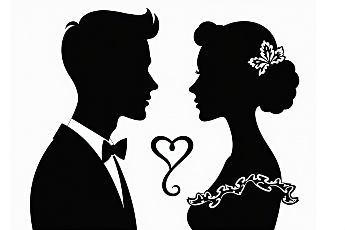 Romantic Love Cameo Silhouette set, an Illustration by Creativeshirt (Photo 3 of 8)