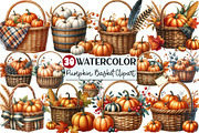 Autumn Pumpkin Basket Clipart, an Illustration by Rose Art (Thumbnail 1 of 7)