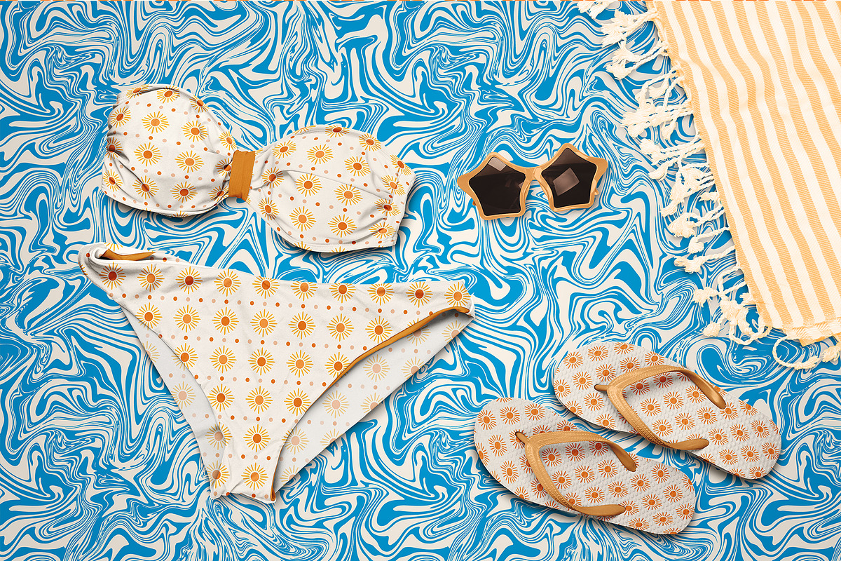 Beach Vibes Vector Seamless Patterns, a Pattern Graphic by Olya Haifisch (Photo 8 of 9)