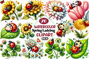 Spring Clipart, Ladybug Clipart, an Illustration by DreamCafeArt (Thumbnail 1 of 3)
