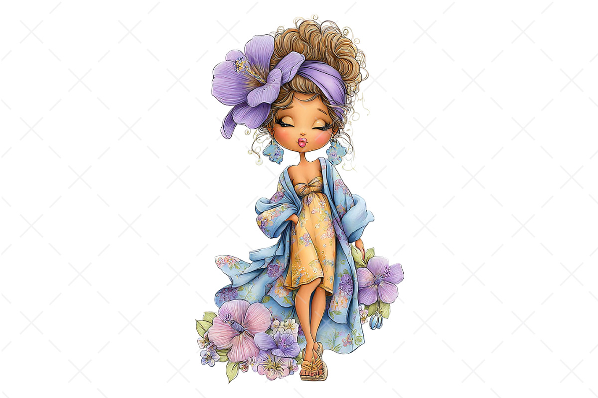 Whimsical Summer Woman Clipart, a Seasonal Illustration by Craft Nest (Photo 10 of 11)