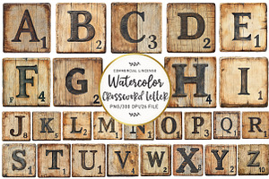 Crossword Letter Sublimation Bundle, an Illustration by OK Design
