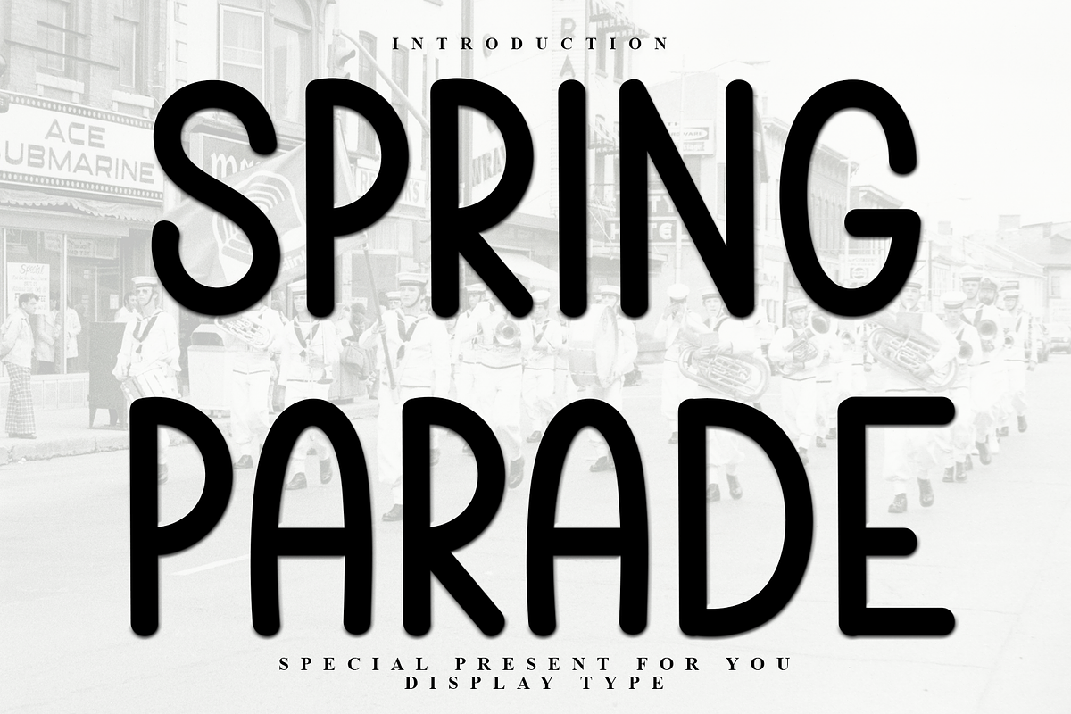 Spring Parade, a Sans Serif Font by InermediaSTUDIO (Photo 1 of 8)