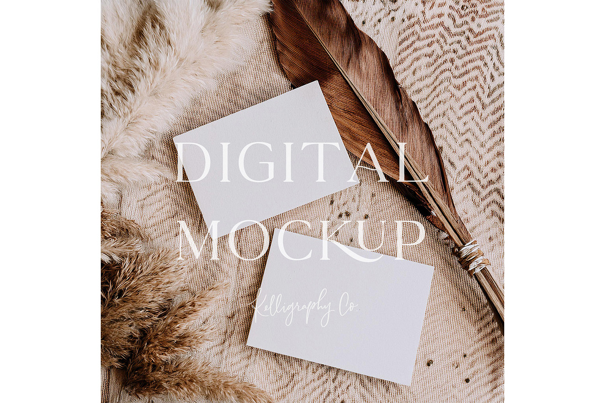 Boho Wedding Enclosure Card Mockup, a Mockup by Kelligraphy Co. (Photo 1 of 2)