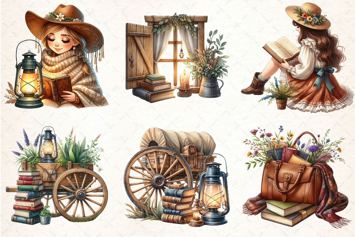 Western Cowgirl Book Clipart, an Illustration by Libby Wishes (Photo 4 of 11)