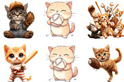 Cat Baseball Clipart, an Illustration by Designking (Thumbnail 4 of 5)
