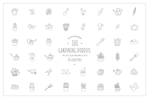 101 Vector Gardening Doodles