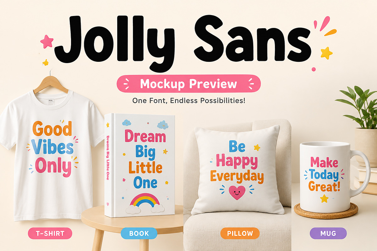 Jolly Sans, a Sans Serif Font by Wow Magic (Photo 3 of 3)