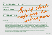 Carnivels Lights - Display Serif, a Serif Font by Typeparties (Thumbnail 7 of 9)