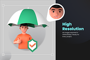 3D Insurance Icons, a 3D by Flat Icons (Thumbnail 4 of 8)