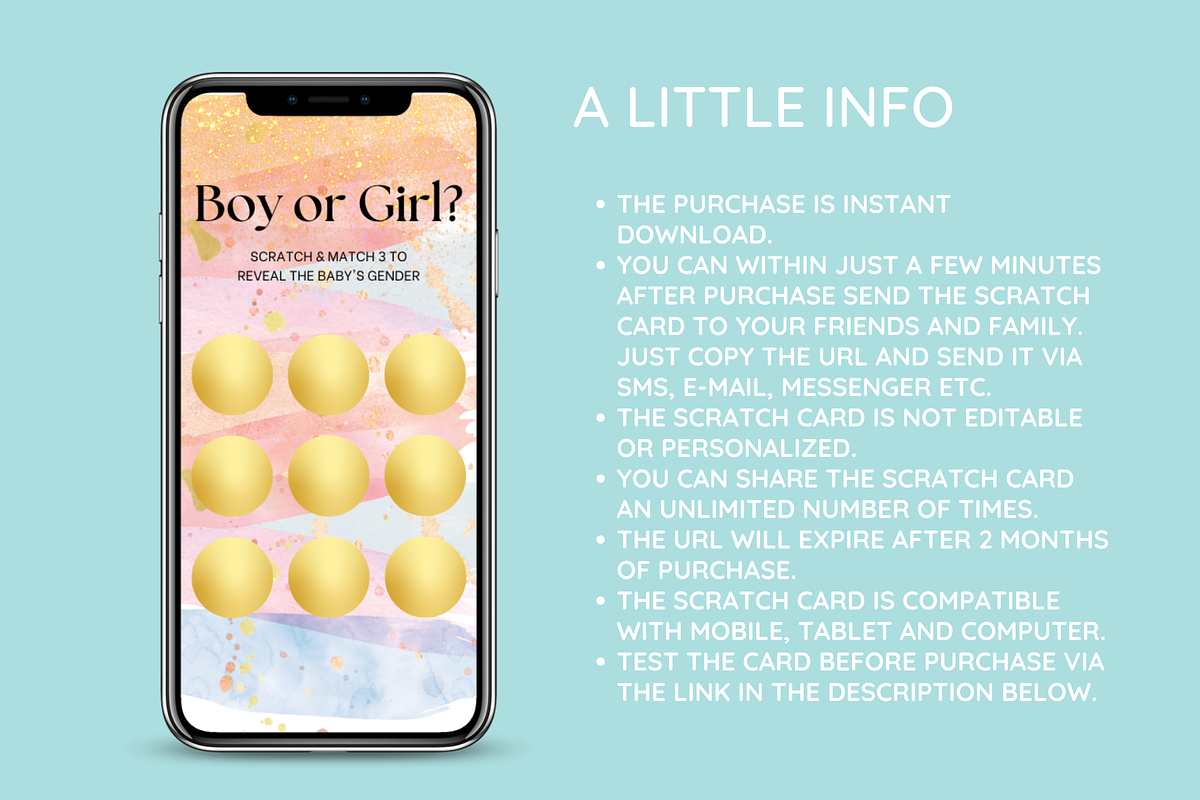 Boy Gender Reveal Scratch Card, an Email Template by SunshineStudioBoutique (Photo 4 of 8)