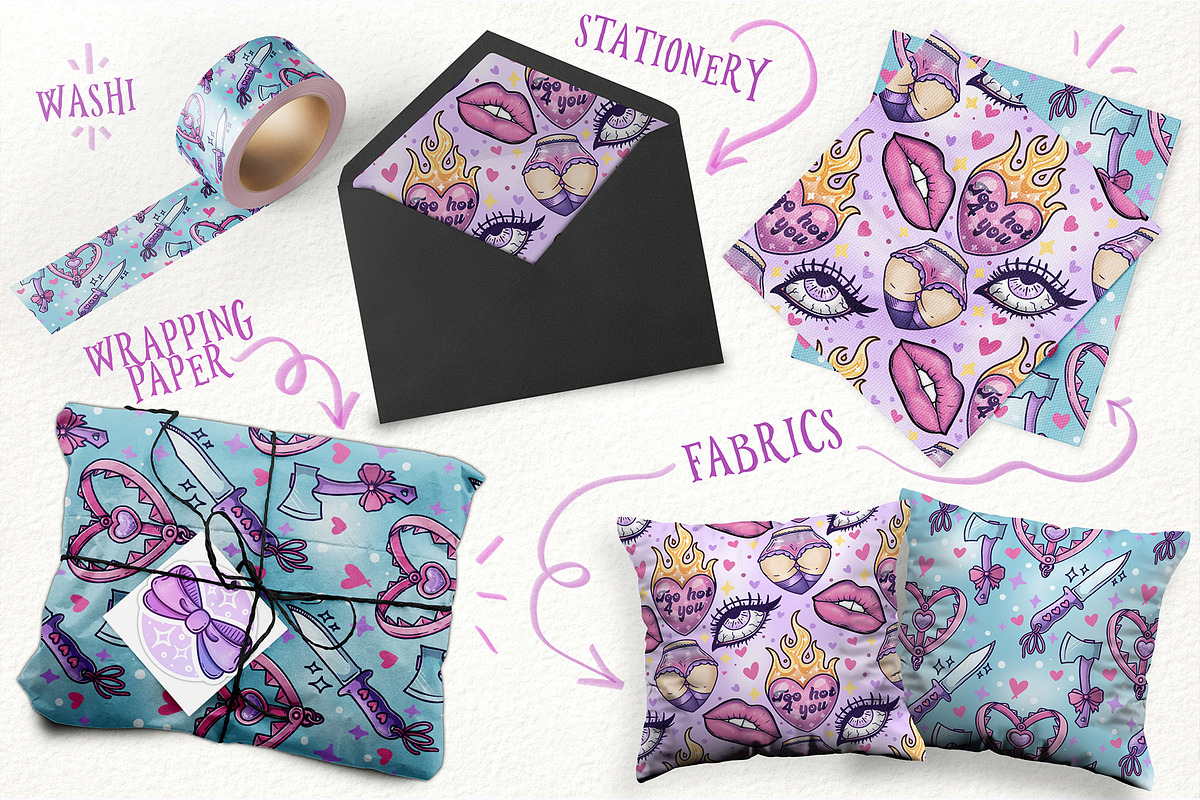 Sassy Girl - feminist cheeky pattern, a Pattern Graphic by Sonch' s Curiosities (Photo 2 of 3)