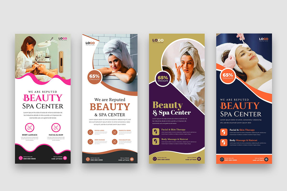 Beauty Spa Salon roll up banner, a Stationery Template by Designgrove