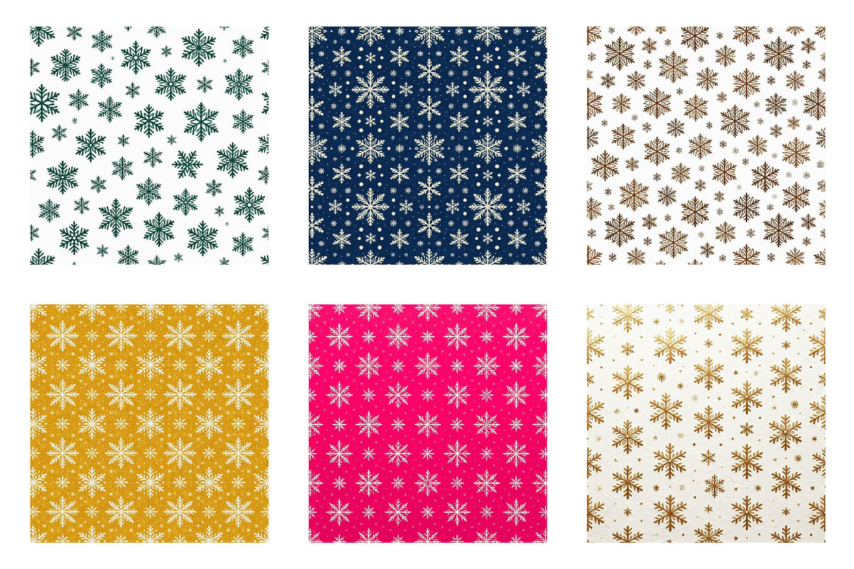 Christmas Snowflake Digital Paper, a Pattern Graphic by fashionaddict (Photo 6 of 6)