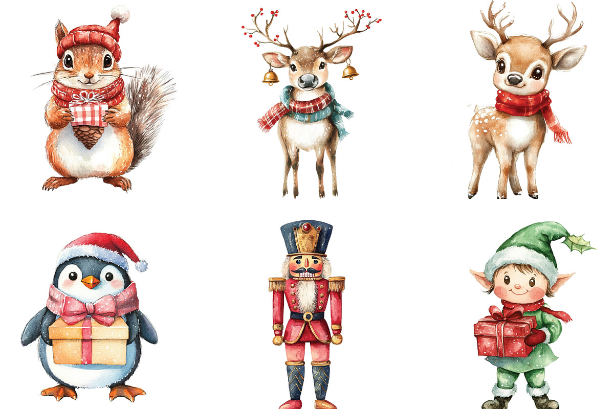 Jolly & Bright Christmas Cuties Clip, an Illustration by CraftArtStudio (Photo 2 of 6)