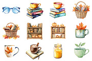 Fall Reading Nook Clipart, an Illustration by CitraGraphics (Thumbnail 4 of 5)