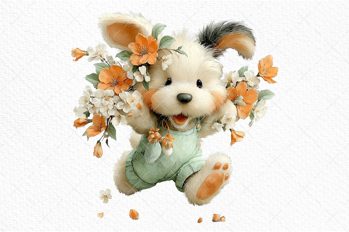 Whimsical Spring Dogs Clipart, an Illustration by Craft Nest (Photo 10 of 11)