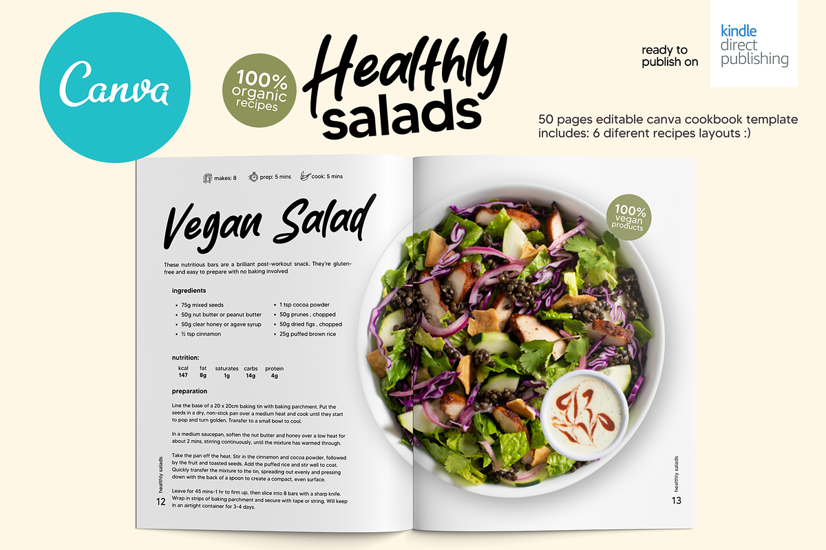 Canva Salads US Letter CookBook, a Magazine Template by DeLaGranSiete (Photo 7 of 12)
