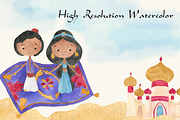 Alladin Watercolor Clipart Set, an Animal Illustration by LeMagiqueBoutique (Thumbnail 3 of 4)