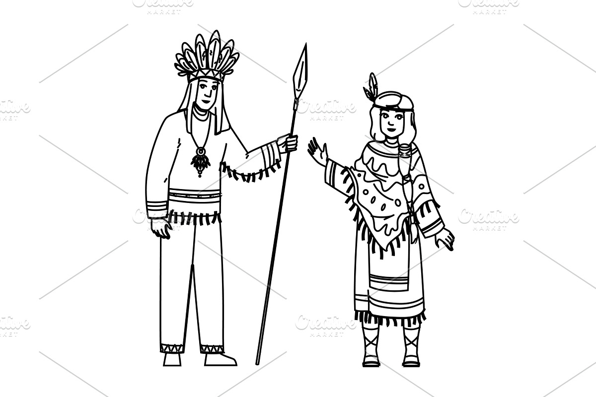 happy indian american people vector, a Person Illustration by pikepicture
