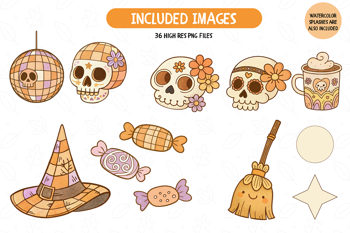 Groovy Halloween Clipart, an Illustration by TatiMockup (Photo 5 of 6)