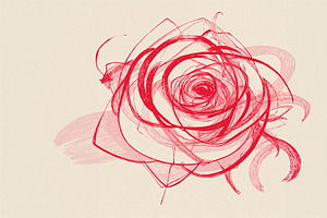 Drawing abstract red spiral, an Illustration by wavebreak