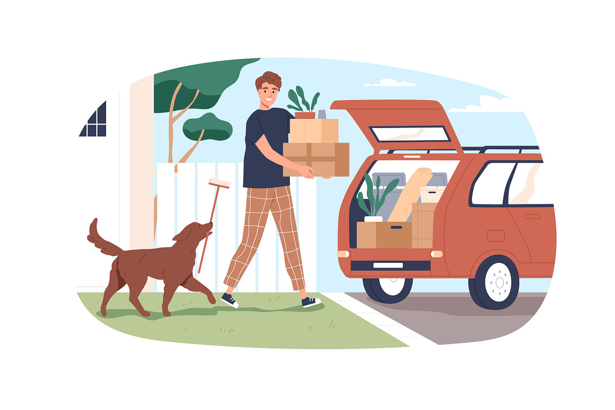 People moving to new home or office, a Person Illustration by Good Studio (Photo 2 of 8)