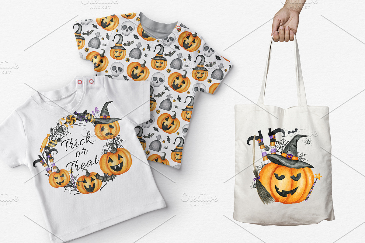 Watercolor HALLOWEEN clipart, an Object Graphic by svetlanaARTdreams (Photo 6 of 11)