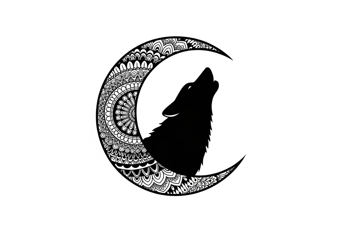 Mandala Moon Wolf SVG Bundle, an Illustration by Gaye Art (Photo 13 of 31)
