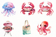Watercolor Summer Clipart, an Illustration by Designworld (Thumbnail 5 of 5)