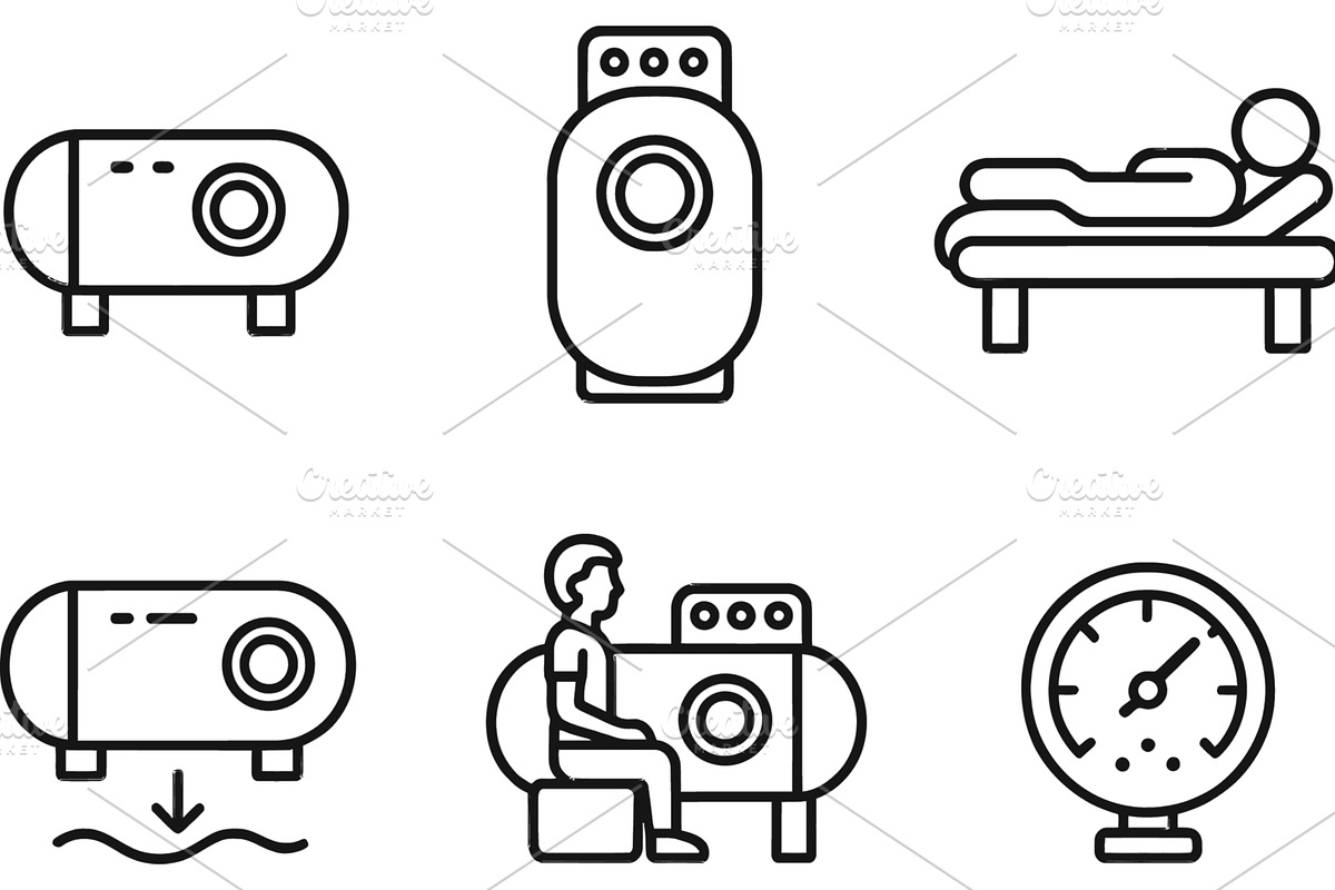 Line icons displaying various types, a Healthcare Illustration by ZinetroN