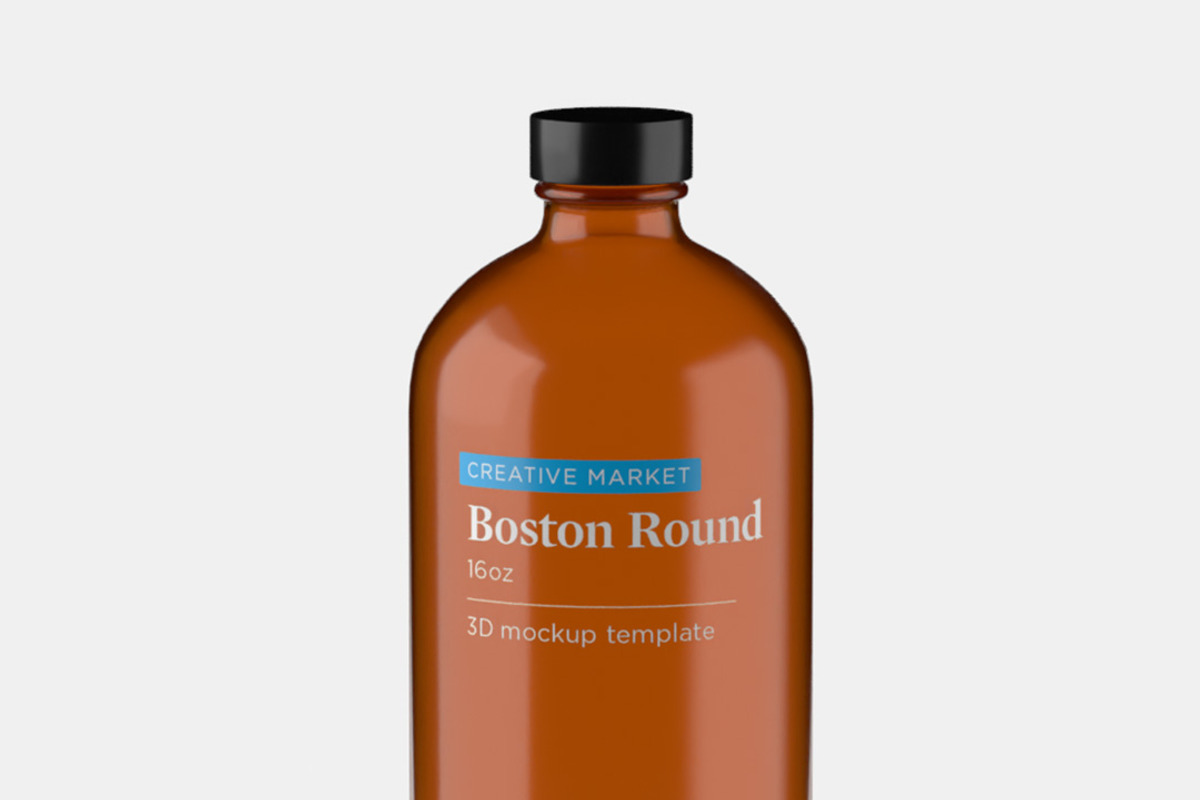 Boston Round Glass Bottle 16oz, an Object 3D Model by ashleycam3ron (Photo 2 of 5)