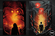 Creepy Horror Halloween Poster Set, a Background Graphic by Other Side Art (Thumbnail 3 of 5)